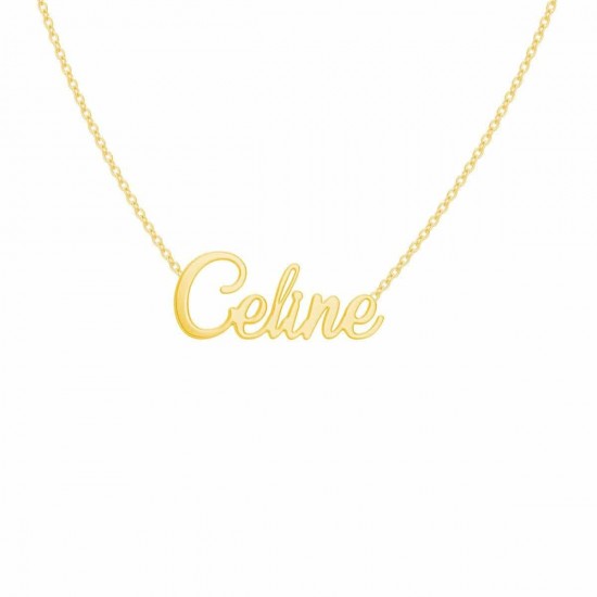 14K Name Necklace, Gold Name Charm, Name Pendant, Solid Gold Name, Customize Letter Necklace, Personalized Name