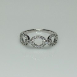 Diamond Chain Link Ring, 14K-18K Link Diamond Ring, Open Link Chain Ring, Stackable Diamond Ring