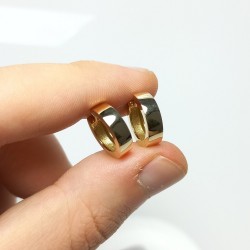 14K-18K Classic Huggie Earrings, Solid Gold Thick Hoops, Every Day Bold Earrings