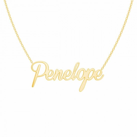 14K Name Necklace, Gold Name Charm, Name Pendant, Solid Gold Name, Customize Letter Necklace, Personalized Name