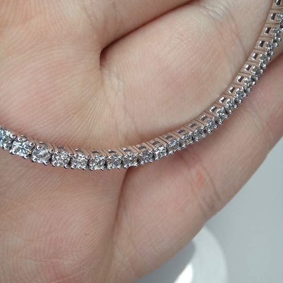 1.40 Ct 2mm Genuine Diamond Tennis Necklace, 14K Gold Prong Setting Diamond Necklace, Half Tennis Necklace With Diamond Cut Cable Chain