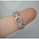 Diamond Chain Link Ring, 14K-18K Link Diamond Ring, Open Link Chain Ring, Stackable Diamond Ring