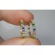 Rainbow Hoops, 14K-18K Multi Color Sapphire Earrings, Multi Gemstone Huggies