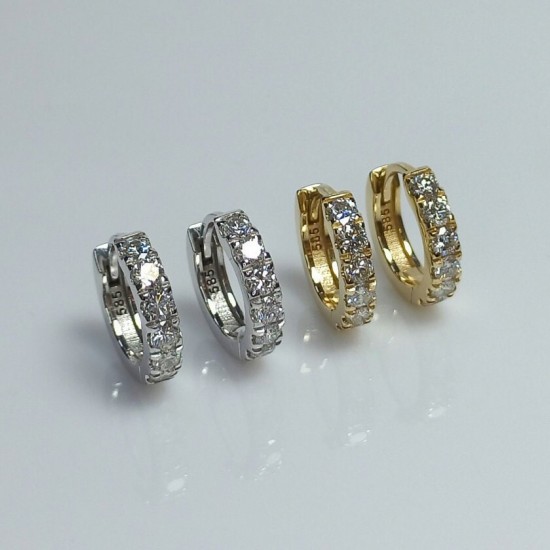 Thicker Diamond Huggies, Bold 0.85ct VS Diamond Earrings, Big Diamond Hoop Earrings, 14K Huggie Hoops, 18K Chunky Diamond Huggies