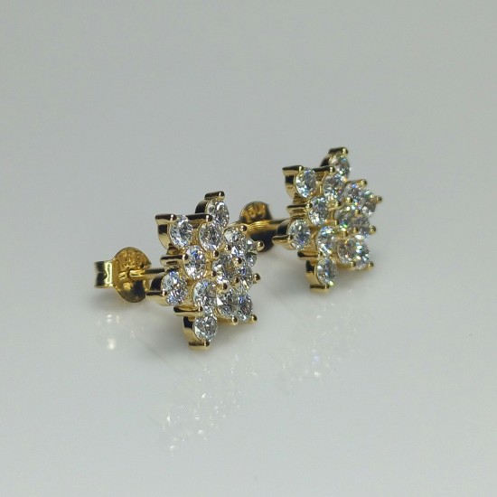 Big Snowflake Diamond Studs, Floral Diamond Earrings, 1.80ct Diamond Flower, Snowflake Diamond Earrings, Gorgeous Big Diamond Stud Earrings