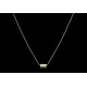 0.12Ct Baguette Diamond Necklace, Solid Gold Chain Pendant, Dainty Baguette Charm, Diamond Layer Necklace