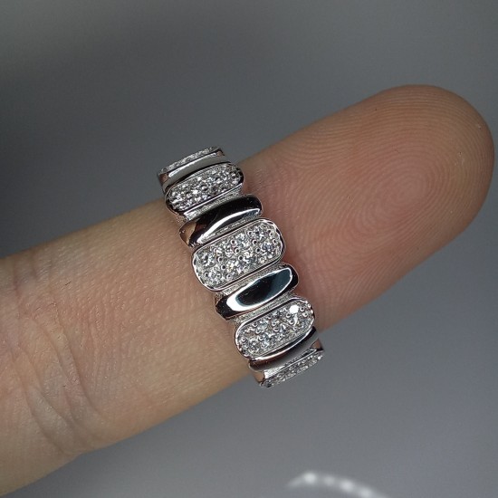 Diamond Statement Ring, 14K-18K Pave Diamond Ring, Unique Diamond Ring, Stackable Diamond Band, Big Pave Diamond Ring