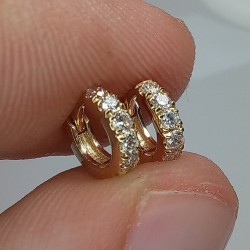 Extra Petite Thick Diamond Huggies, Petite Cartilage Earrings, Big Diamond Small Hoops, 14K Tiny Tragus Huggie Hoops, Helix Diamond Huggies