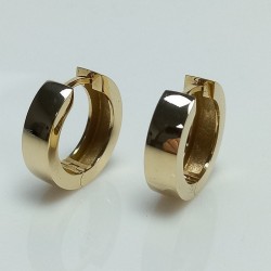 14K-18K Classic Huggie Earrings, Solid Gold Thick Hoops, Every Day Bold Earrings