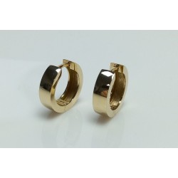 14K-18K Classic Huggie Earrings, Solid Gold Thick Hoops, Every Day Bold Earrings