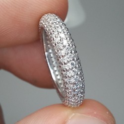 1.5ct Pave Diamond Eternity Band, Dome Diamond Eternity Ring, Wedding Diamond Eternity Band, Stackable Diamond Ring, Thick Dome Diamond Band