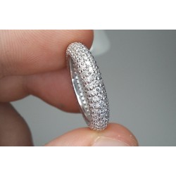 1.5ct Pave Diamond Eternity Band, Dome Diamond Eternity Ring, Wedding Diamond Eternity Band, Stackable Diamond Ring, Thick Dome Diamond Band