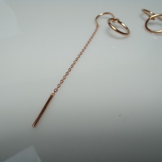 14k Solid Gold Threader Earrings, Circle Threader Earrings, Chain Earrings, Threader Earrings, Dangle Earrings