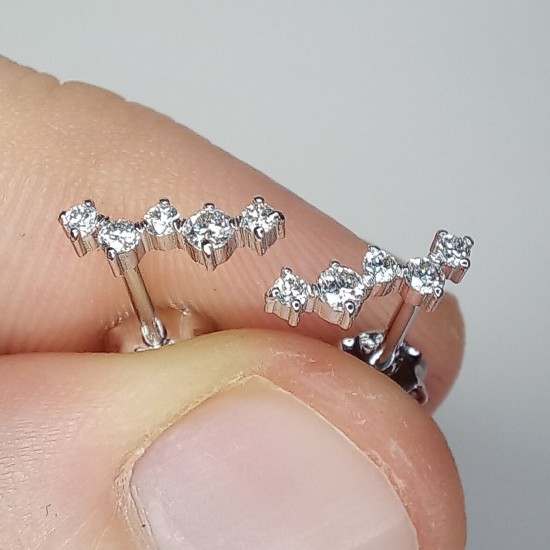 Cluster Diamond Stud, Multi Diamond Studs, 14K Cluster Earrings, Dainty Natural Diamond Studs, Tiny Cluster Studs