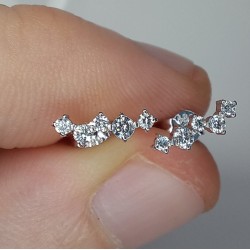 Cluster Diamond Stud, Multi Diamond Studs, 14K Cluster Earrings, Dainty Natural Diamond Studs, Tiny Cluster Studs