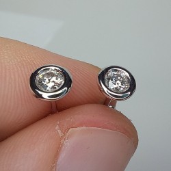 Diamond Stud Earrings, Bezel Diamond Studs, 0.20ct Diamond Stud Earrings, Eveyday Diamond Earrings, Solitaire Diamond Studs