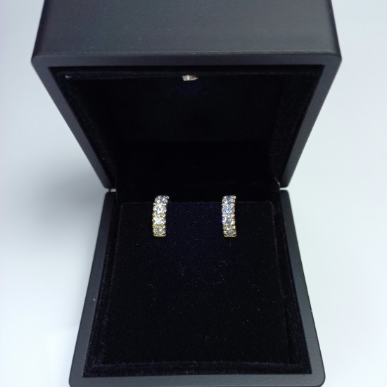 18K Extra Thick Diamond Huggies, 3MM Diamonds Hoops, Bold Diamond Earrings, 14K 1.10ct Huggie Hoops, Chunky Big Diamond Huggies