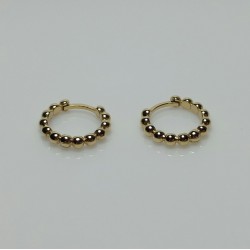 14K-18K Beaded Hoops, Solid Gold Beaded Earrings, Daily Hoop Earrings, Stackable Hoops, Mini Huggie Hoops