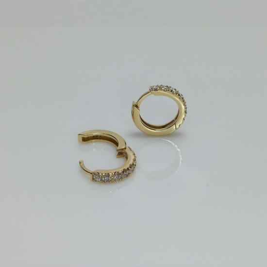 Big Thick Diamond Huggies, Bold Diamond Earrings, 14K Huggie Hoops, 18K Chunky Big Diamond Huggies