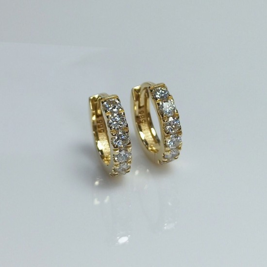 Thicker Diamond Huggies, Bold 0.85ct VS Diamond Earrings, Big Diamond Hoop Earrings, 14K Huggie Hoops, 18K Chunky Diamond Huggies