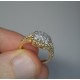 Cushion Shape Diamond Ring, 14K-18K Pave Diamond Statement Ring, Beaded Diamond Ring, Multi Pave Diamond Band