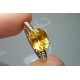 Oval Citrine Spiral Ring, 1.5ct Natural Citrine 14K Gold Ring, Twist Band Gemstone Ring, Thick Spiral Statement Ring, Yellow Gemstone Ring