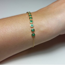 Natural Colombian Emerald Bracelet, Bezel Emerald Bracelet, Half Eternity Emerald Bracelet, Emerald Birthstone, Bezel Set Bracelet