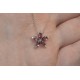 Natural Pink Tourmaline And Diamond Flower Pendant, 14K Solid Gold Tourmaline Necklace, Flower Gemstone Charm,