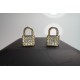 14K Padlock Pave Diamond Studs, Padlock Genuine Diamond Charm, Mother's Day Stud Earrings, Solid Gold Padlock Charm