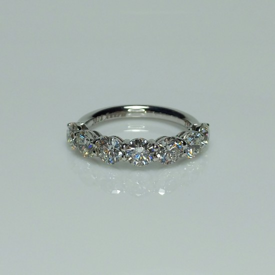 1.75ct Diamond Half Eternity Band, 7 Diamond Ring, Stackable Thick Diamond Band, Diamond Wedding Band, Anniversary Band