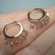 Diamond Shaker Hoops, Multi Diamond Dangling Hoops, 14k Shaker Huggies, Genuine Diamond Hoops