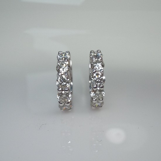 Classic 1.10ct Diamond Huggies, 3MM Diamond Huggies, 18K Bold Diamond Earrings, 14K Big Diamond Huggies, Single Prong Diaomond Hoops