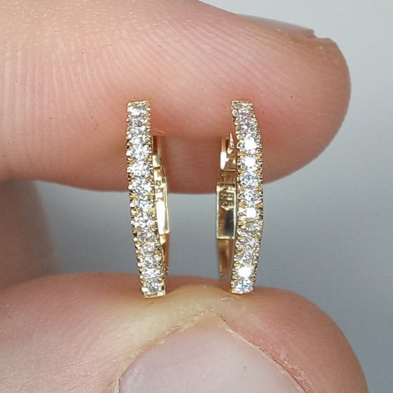 Diamond Dainty Hexagon Hoops, Hexagonal Diamond Huggies, Geometric Earrings, Hexagon Hoops, Everyday Diamond Hoops, Genuine Diamond Earrings