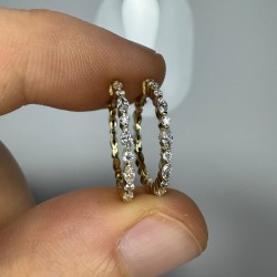 Marquise Diamond Hoops, 14K-18K Marquise Diamond Earrings, 0.40ct Dainty Marquise Diamond Huggies, 20mm Diamond Earrings