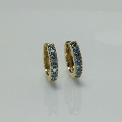 Blue Diamond Big Thick Diamond Huggies, Bold Fancy Blue Diamond Earrings, 14K-18K Huggie Hoops, Chunky Big Diamond Huggies