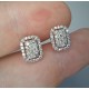 Rectangle Shape Diamond Studs, 14K-18K Cluster Diamond Earrings, Pave Diamond Earrings, Rectangle Shape Diamond Set, Baguette Shape Earrings