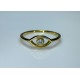 Evil Eye Diamond Ring, Petite Evil Eye Band, 14K Gold Evil Eye Ring, Yellow Gold Eye Ring, Dainty Evil Eye Ring, 0.07ct Diamond Ring