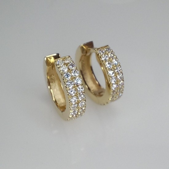 Diamond Double Row Hoops, Classic Bold Diamond Row Earrings, Pave Diamond Huggie Hoop, Micro Pave Diamond Earrings, Sturdy Diamond Hoops