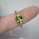 Oval Peridot Spiral Ring, 1.5ct Natural Peridot 14K Gold Ring, Twist Band Gemstone Ring, Thick Spiral Statement Ring, Green Gemstone Ring