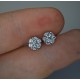 Cluster Diamond Earrings, Pave Diamond Flower Studs, 14K-18K Coronet Diamond Stud, Pave Diamond Studs, Engagement Studs, Wedding Diamond Set