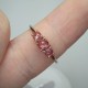 Triple Rose Rose Cut Pink Sapphire Ring, 14K Three Stone Rose Cut Sapphire Band, Dainty Pink Stone Band, Stackable Pink Sapphire Ring