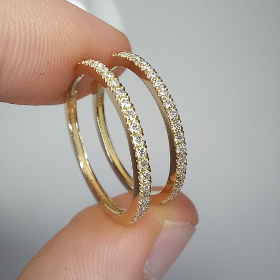 14-18K Large Diamond Hoops, 20MM Diamond Hoop Earrings, Large Diamond Hoops, Genuine Diamond Hoops, Thin Diamond Hoop Earrings