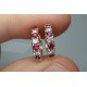 Big Thick Diamond And Ruby Huggies, Bold Diamond Earrings, 14K Huggie Hoops, Chunky Big Diamond Huggies, Natural Pigeon Blood Ruby Hoops