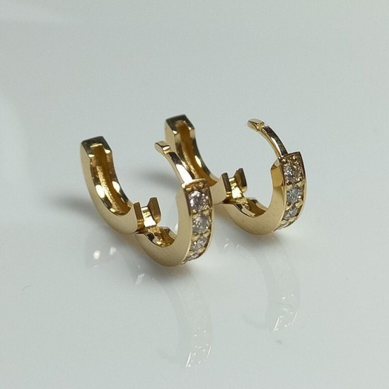 Diamond Earrings, Channel Diamond Earrings, Thick Diamond Huggies, Bold Diamond Earrings, 14K Huggie Hoops, 18K Chunky Big Diamond Huggies