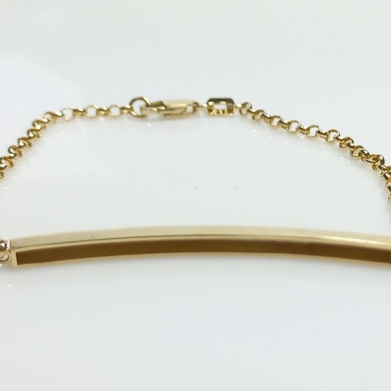 14K Personalized Bar Bracelet, Engraved Name Gold Bar, Name Monogram Initial Bracelet, There Sided Name Gold Bracelet, Personalized Jewelry