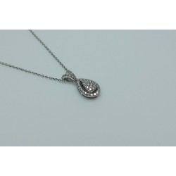 Teardrop Shape Diamond Necklace, 14K-18K Cluster Diamond Pendant, Pave Diamond Charm, Teardrop Diamond Charm, Drop Shape Pendant