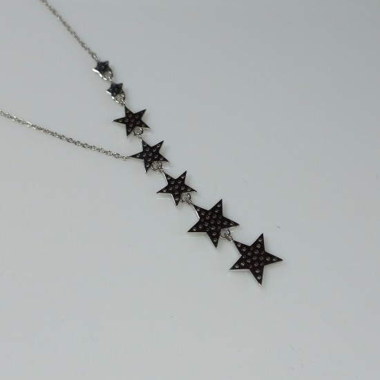 Falling Stars Diamond Necklace, Multi Star Diamond Pendant, 14K-18K Celestial Genuine Diamond Necklace, Shooting Stars Jewelry