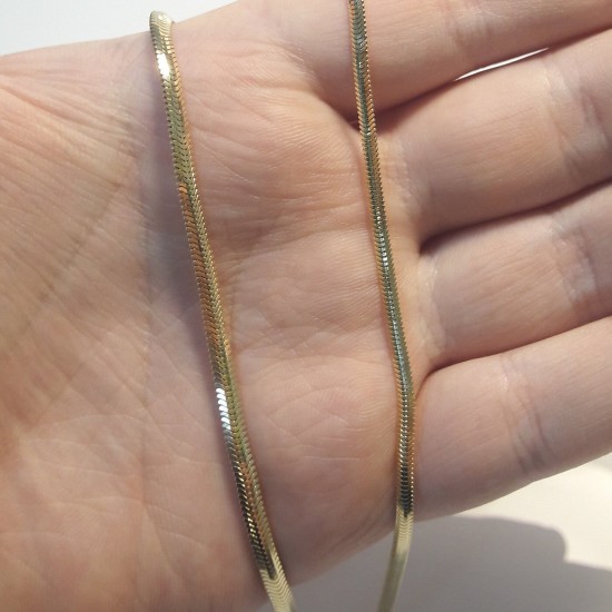 14K Snake Chain Bracelet, High Polished Herringbone Chain, 2.5mm-3.5mm Width Wristband, İtalian Bracelet, Dainty Snake Chain Bracelet