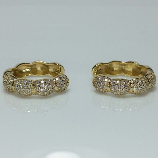 1.30ct Big Diamond Pave Hoops, 14K-18K Gorgeous Diamond Earrings, Huge Diamond Hoops