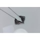 Angel Wings Black And White Diamond Necklace, Gorgeous Diamond Wings, 14K Double Wing Pendant, 1.30Ct Diamond Wings